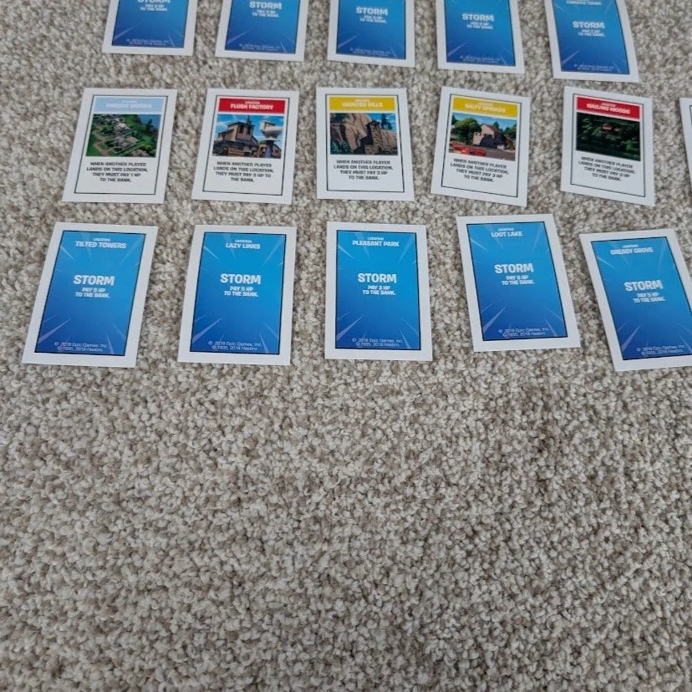 Hasbro Fortnite Monopoly Replacement Property Cards 2018 Edition Lot of 16